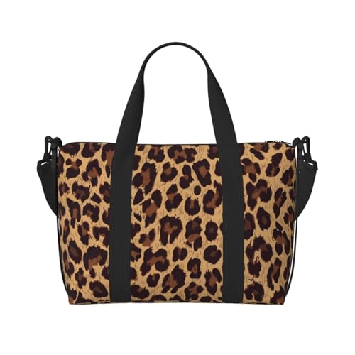 Leopard Printed Carry on Luggage Travel Bag Travel Bag for Women Men Large Duffle Bag for Travel Bag for Travel, Business Trips, Work, Gym