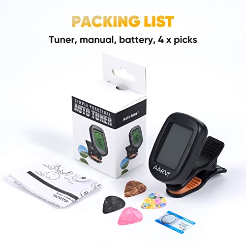 Aarvi AV-01 Clip On Guitar Tuner For All Instruments, Acoustic/Electric Guitar, Ukulele thumb #5