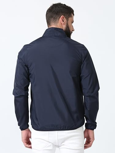 Image of CNMN Men's Polyester Biker Jacket - Single Layer, Light Weight, Two Zipper Pocket, All Year Wear, Breathable, UV Protection