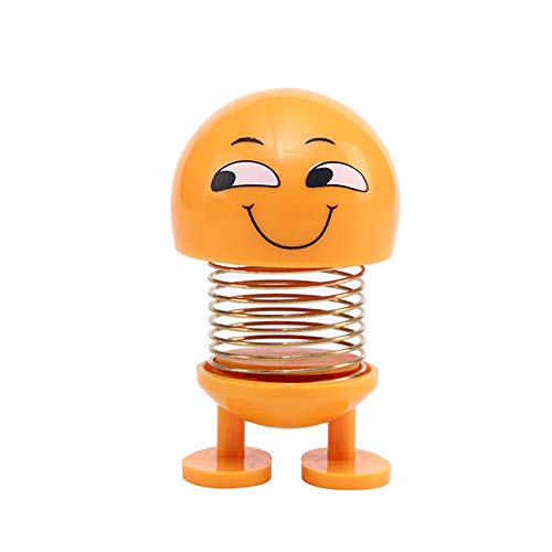 Smiley Spring Doll, Cute Emoji Bobble Head Dolls Car Ornaments Bounce Toys, Emoticon Figure Funny Smiley Face Springs Car Decoration For CarInterior Dashboard Cute Doll Expression Pack Toys