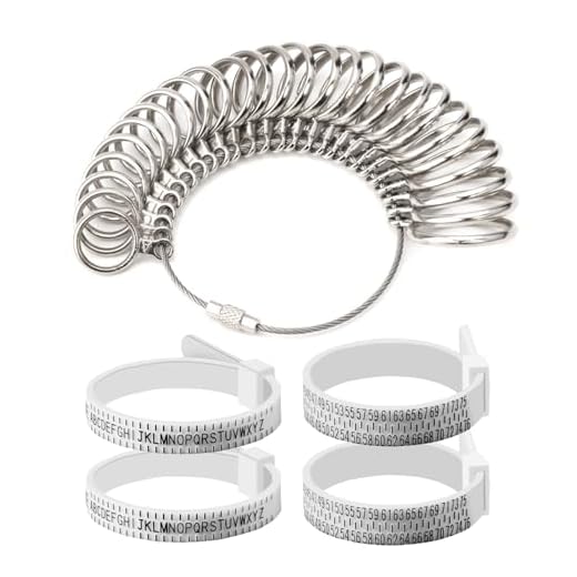 ZYEKIU 5 Piezas Medidor de Anillos, Herramienta Calibre Dedo Ring Sizer Metal Medida Joyería Conjunto de Herramientas Joyería, para Medir Anillos Mujeres Hombres Set de Anillo Metal Mandril