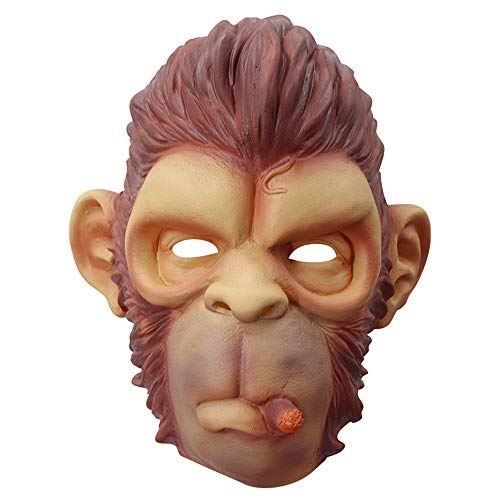 MostaShow Chimpanzee Mask Full Head Latex Animal Monkey Halloween Costume Party Props