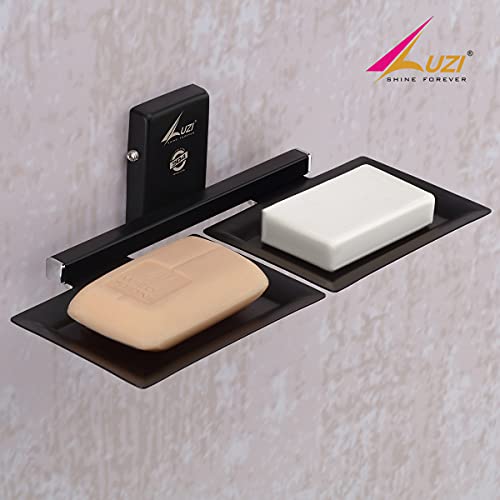 Image of LUZI 007 Soap Holder /Double Soap Dish for Bathroom (304 Stainless Steel High Grade Material) (Black Finish)