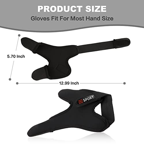 Klfoho Double-Finger Gloves, 3 Pack Anti-Slip Fishing Glove, Professional Finger Gloves Protector Unisex Elastic Band Glove For Outdoor Fishing, Fit Left Hand (Black Gray) #TOP1