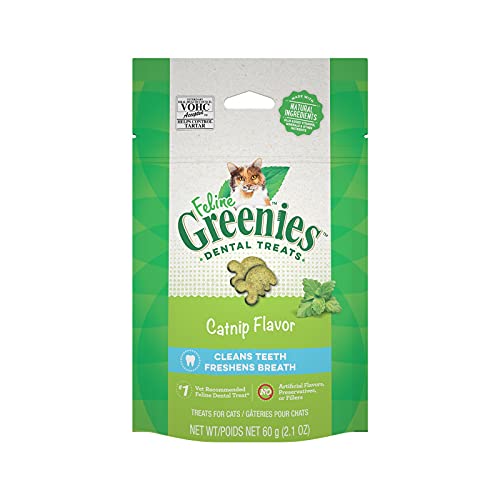 FELINE GREENIES Dental Treats for Cats Catnip Flavor 2.5 oz