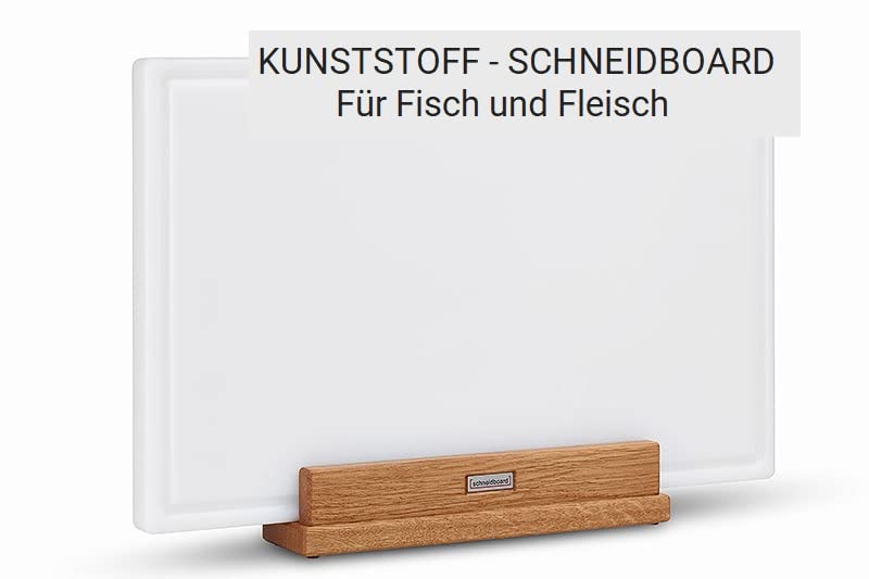 Schneidebrett Eiche & Schneidebrett Kunststoff - Praktisches Schneidebrett-Set inkl. Halter- Made In Germany - 2 x 45x29x3,8 cm