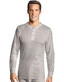 Hanes Men's Thermal Henley Grey Heather