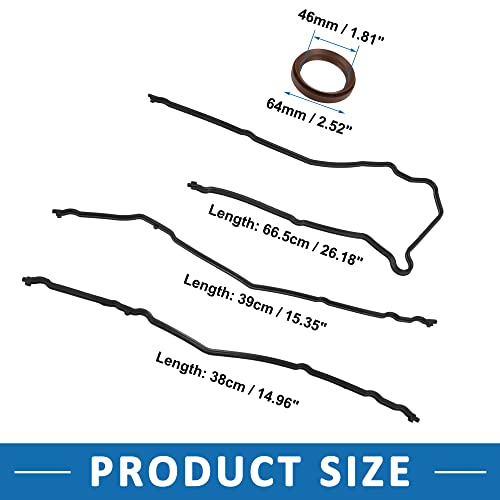 Image of Car Timing Cover Seal Gaskets Set TCS45982-1 for Ford Expedition 1999-2004 Metal Rubber Black