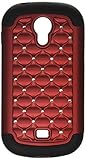 MYBAT Luxurious Lattice Dazzling Total Defense Protector Cover for Samsung T399 Galaxy Light - Retail Packaging - Red/Black