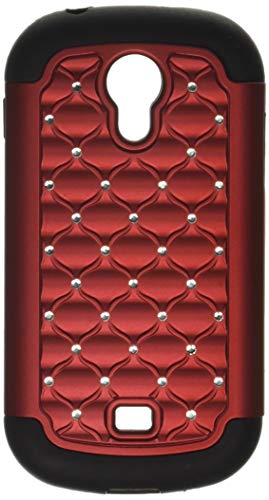 MYBAT Luxurious Lattice Dazzling Total Defense Protector Cover for Samsung T399 Galaxy Light - Retail Packaging - Red/Black