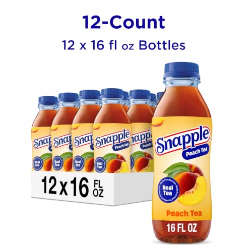 Image of Snapple Peach Tea, 16 fl oz recycled plastic bottle, Pack of 12