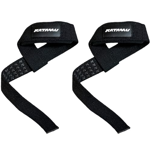 Katamu Weightlifting Straps | Lift More | Premium Weightlifting Straps | Men and Womens Squat Lifting, Powerlifting and Weight Training Support Straps