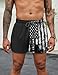 COOFANDY Men's Swim Trunks Quick Dry Bathing Suit with Pockets Swimwear Beach Board Short Swimsuit Black American Flag,L