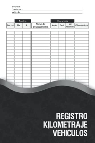 Registro kilometraje vehículos: Seguimiento De Kilometraje ,Para uso personal y profesional. (Spani Registro kilometraje vehículos: Seguimiento De Kilometraje ,Para uso personal y profesional. (Spani