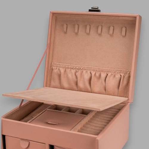 Coffret bijoux Windrose Marvella rose saumon haute finition