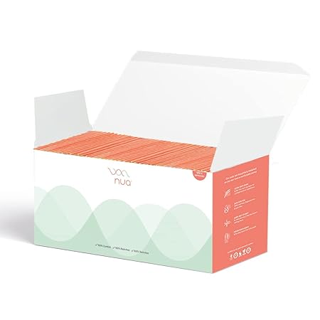 Nua Ultra Thin Sanitary Pads for Women | Bulk Pack of 50 Pads | Size - XL - 320mm | For Heavy Flow | Wider Back | Zero Toxins | Rash Free | Leak Proof | Unscented | Free Disposal Cover
