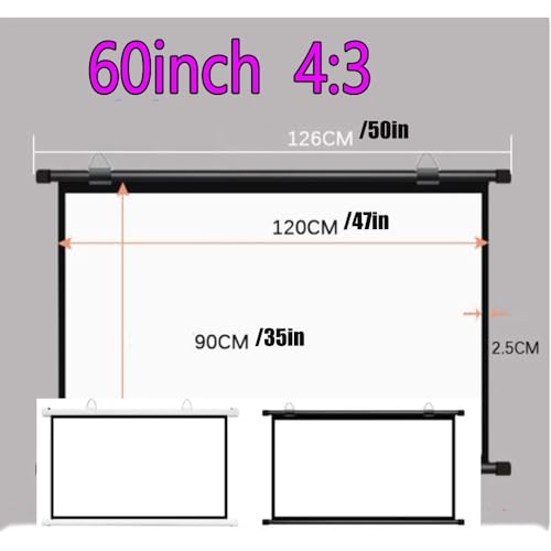 Pantalla Manual Retráctil Blanco 60 pulgadas 4:3 miniatura 2