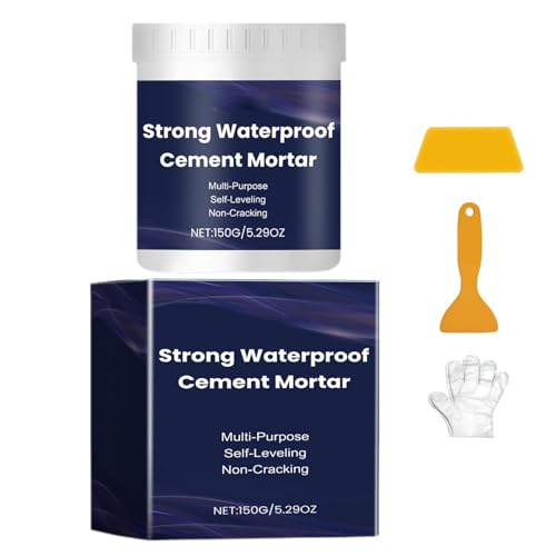 Mortier De Ciment Étanche 150 G, Réparation De Fuite Murs Extérieures, Mortier De Ciment Pour Fuite D'eau, Mortier D'étanchéité Imperméable, Scellant Pour Fuite Murs Ménages, Mortier