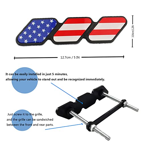 Image of Tri-Color Grille Badge Emblem, Decorative Car Accessory for Toyota Tacoma, 4Runner, Tundra, Sequoia, RAV4, Highlander (Colorful National Flag)