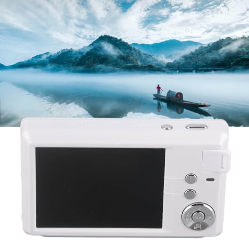 Mini Cámaras Digitales HD, Cámara Compacta 4K, Cámara de Vlogging de 48 MP con Pantalla LCD de 3,0 Pulgadas, Zoom Digital 16X, Cámara para Niños Antivibración con Luz de Relleno