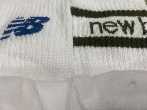New Balance Men's Athletic Arch Cushion Comfort Crew Socks (5 Pack), Size 4-10, White Old4