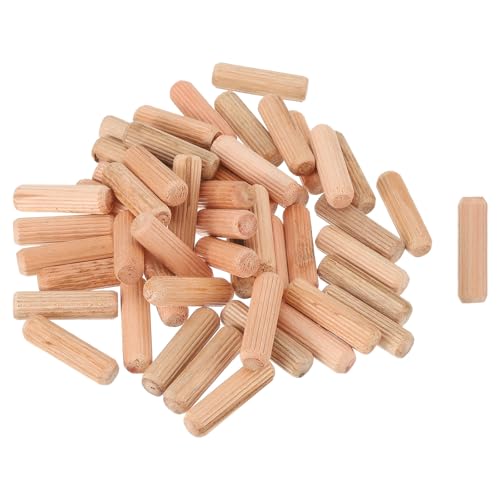 uxcell 200Pcs 3/8" x 1-3/8" Wooden Dowel Pins, Wood Dowels Rods, Furniture Woodworking Grooved Fluted Pin, Wooden Dowels Fluted for Craft, DIY Projects