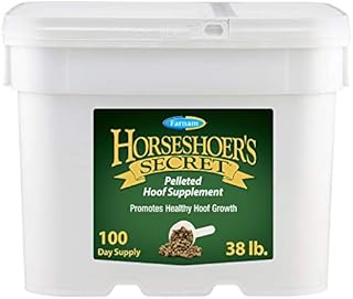 Farnam Horseshoer's Secret Pelleted Hoof Supplements, Promotes healthy hoof growth, maintains hoof walls & supports cracked hooves, 38 lbs., 100 day supply