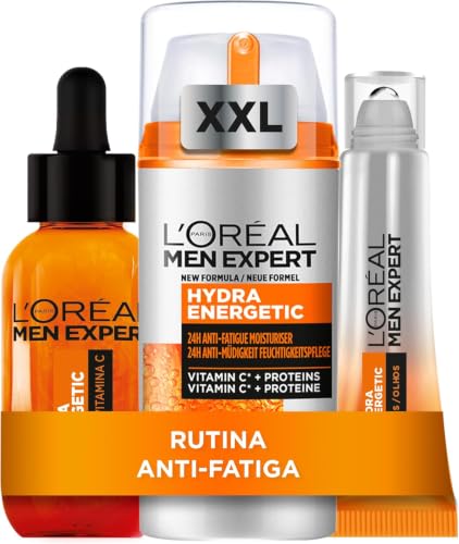 L'Oréal Paris Men Expert Hydra Energetic Rutina con Crema+Serúm +Contorno