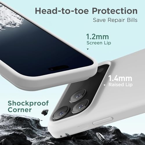 Image of Back Cover Compatible with iPhone 17 Pro Max Case Liquid Silicone Full Protection Shock Proof Back Cover for iPhone 17 Pro Max (White)