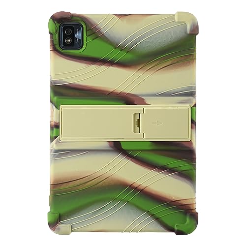 For TCL TAB 10s ケース TCL TAB 10s カバー タブレット 10インチ【CNEVISON】TCL TAB 10s ケース ソフト シリコン ケース 耐衝撃 防滑 脱着簡単 スタンド機能付き 保護カバー (グリーンA)