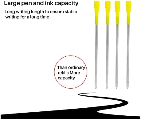 Ranber 50 Pieces 3.2 Inch Black and Blue Ink Ballpoint Pen Replacement Refills Smooth Writing Ball Point Pen Refills for Big Crystal Diamond Pen