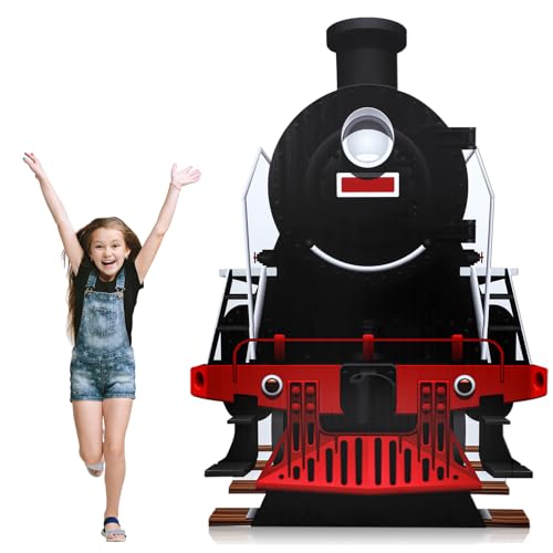 Yexiya 6 Feet Jupiter Train Cardboard Cutout Stand Up Life Size Train Theme Party Decorations Photo Props Backdrop Standup for Vacation Bible School Birthday Parties and Special Events Decor