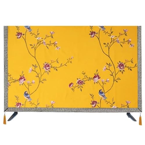 Housse TV coton et lin de qualité supérieure jaune 60"