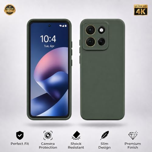 Image of FIRST MART Matte Silicone Back Cover for Motorola G37 Power - Green