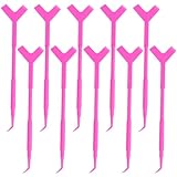 Angoily 10 Stück Wimpernlifting Y Form Bürste Wimperndauerwelle Tool mit Silikonpads für Natürliches Trennen und Fixieren der Wimpern Leichtes Lash Lifting Zubehör für Damen