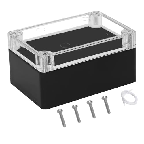 LeMotech Project Box ABS Plastic IP65 Waterproof Dustproof Electrical Junction Box with Clear Cover Outdoor Enclosure for Electronics Black 3.9x 2.6x 1.9(100x68x50mm)(Pack of 1)