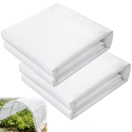 KEOHOLI 2 Pack 20 X 10 Ft White Shade Cloth for Garden Non-Woven Plant Sun Protection Cloth White Light Refraction Row Cover for Protecting Vegetable Flowers Plants to Prevent Direct Sunlight