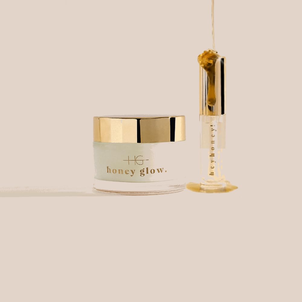 Glow & Shine Duo HeyHoney Lippen serum powiększające i odżywcze z kwasem hialuronowym i olejkami roślinnymi (10 ml) + HoneyGlow Ultimate Nawilżający krem do twarzy z SPF15 (50 ml)
