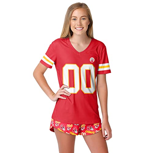 FOCO Women's NFL Team Logo Ladies Gameday Ready Jersey Pajama Set