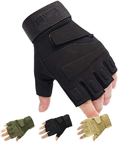 Mrsight Gloves Military Half-Finger Fingerless Tactical Airsoft Gloves Paintball Gloves for Hunting Riding Cycling Gloves
