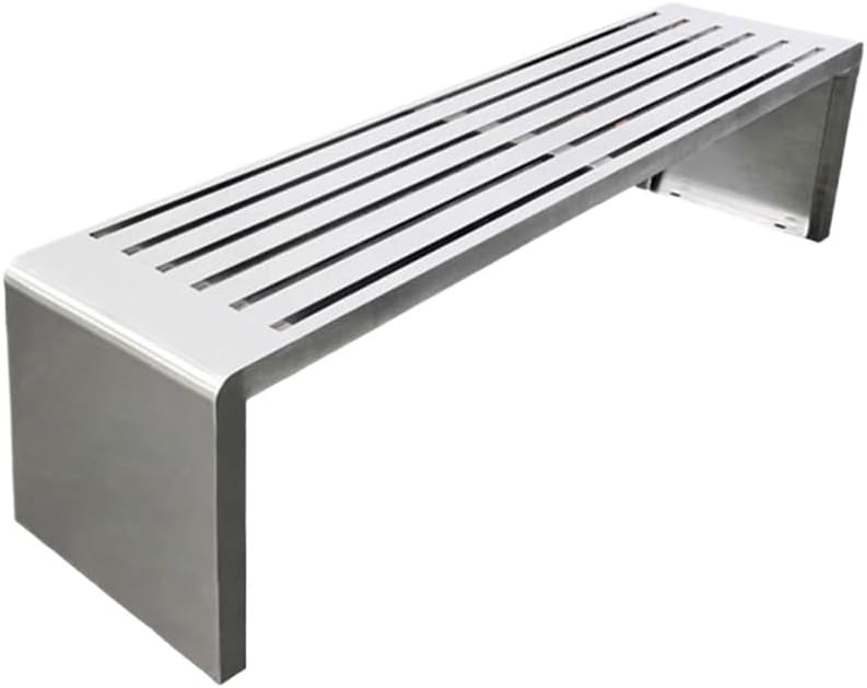 Garden Garden Metal Bench, No Backrest Stainless Steel Chair, for Outdoor Park Leisure Seating Seat(Medium)