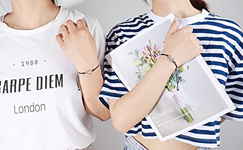 Image of HUASAI First Day of Kindergarten Bracelet Mommy and Me Back to School Bracelet Heart Matching Wish Bracelets Set Kindergarten Graduation Gifts