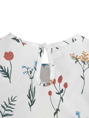 Image of Girls 2 Piece Outfits Summer Clothes Ruffle Short Sleeve Shirts Top and High Waist Shorts Set with Belt