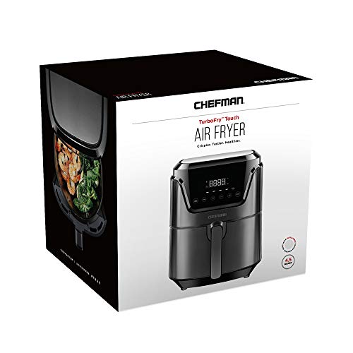 Chefman Air Fryer 4.5 Qt, Healthy Cooking, User Friendly, Nonstick Stainless Steel, Digital Touch Screen With 4 Cooking Functions W/ 60 Minute Timer, Bpa-Free, Dishwasher Safe Basket #TOP6