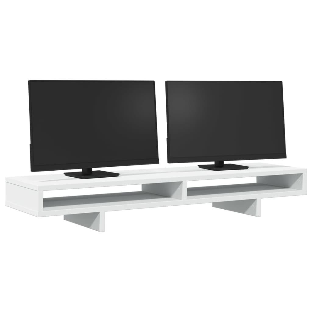 Generico Supporto per Monitor Bianco 100x27x15 cm Legno Massello di Pino,Dispositivi elettronici,Accessori per dispositivi elettronici,Accessori per Computer,Rialzi e Supporti per computer-854751