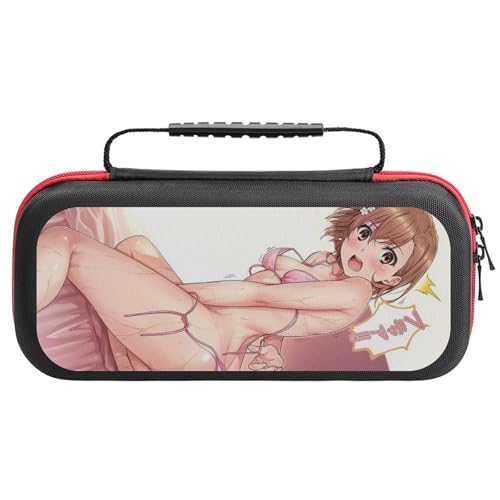 Switch ケース かわいい とある 御坂美琴 ビキニ スイッチ 収納ケース カバー ナイロン素材 全面保護 防塵/防水/防汚/耐衝撃 26x11.5x5.2cm Switchに対応 保護用ハードケース 大容量な収納力 アクセサリーポーチ Switch本