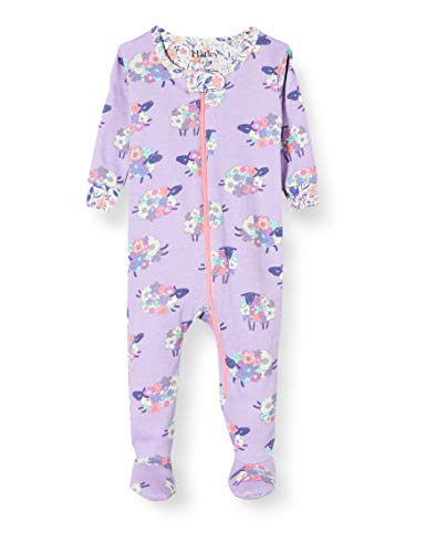 Hatley Baby Girls' Organic Cotton Footed Sleepsuits, Purple (Counting Sheep 500), (Size:18-24 Months)