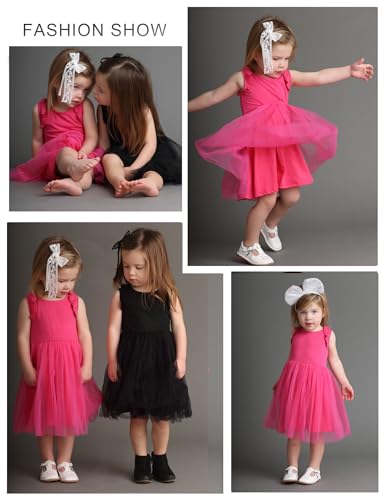 Image of Arshiner Toddler Tutu Dress Little Girls Fluffy Summer Dresses Casual Party Tulle Sundress for Kids 2-6Y