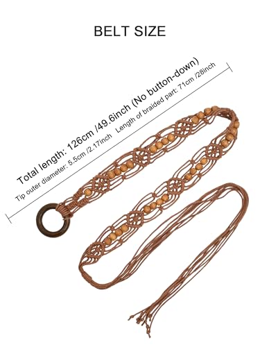 TeeYee Women Renaissance Rope Belts Waist Belts for Dresses Bohemian Style Braided Belt2