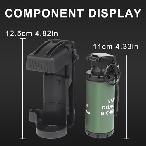 JQTCOL 9-Bang Airsoft Dummy Grenade Model- Plastic Fake Hand Grenades for Tactical CS Battle Game and Army Fans Movie Props for Age 14+ (9 Band Set) - Thumbnail 2